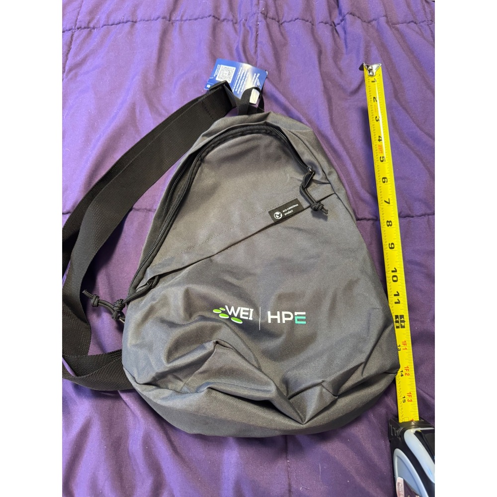 AWARE WEI HPE Eco-Conscious Gray Sling Bag Recycled Crossbody Backpack